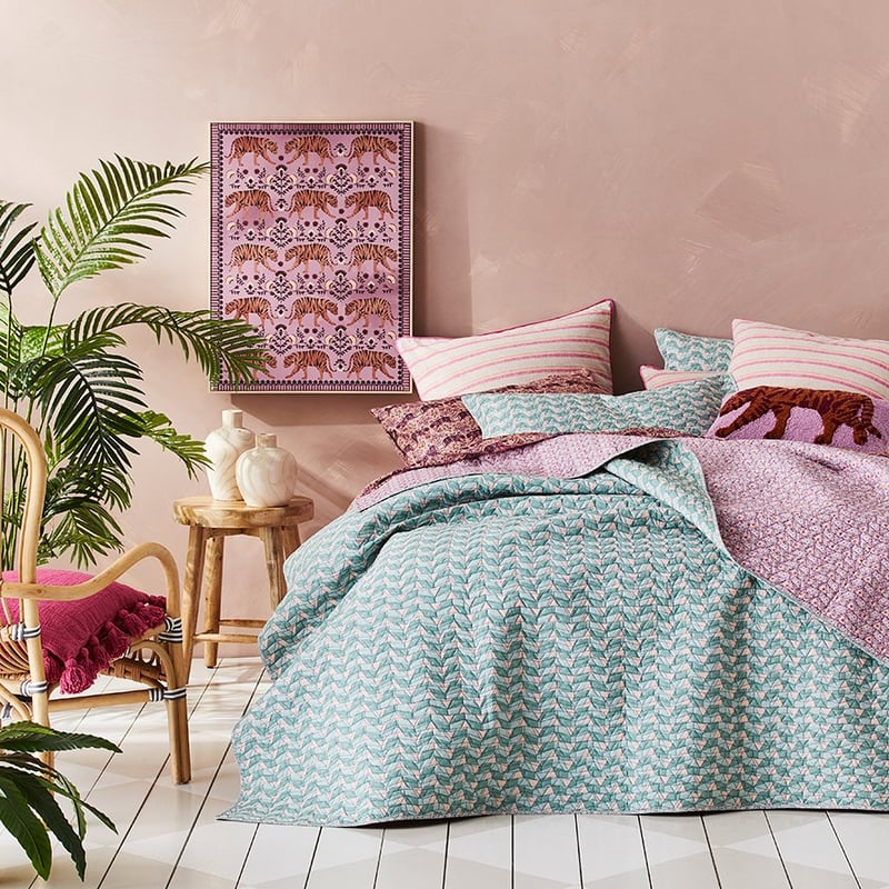 Mumbai Turquoise Quilted Coverlet Separates
