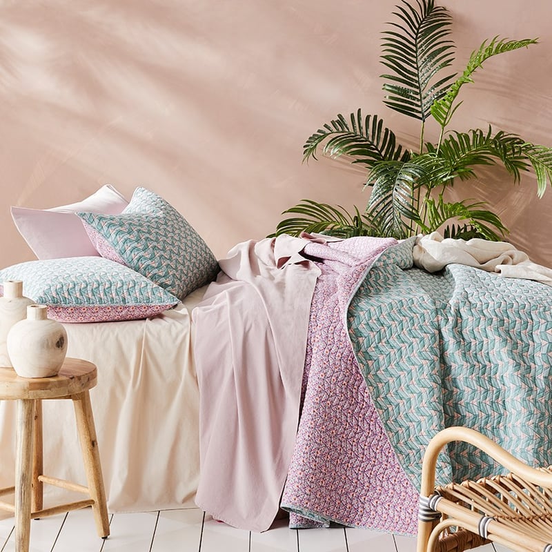 Mumbai Turquoise Quilted Coverlet Separates