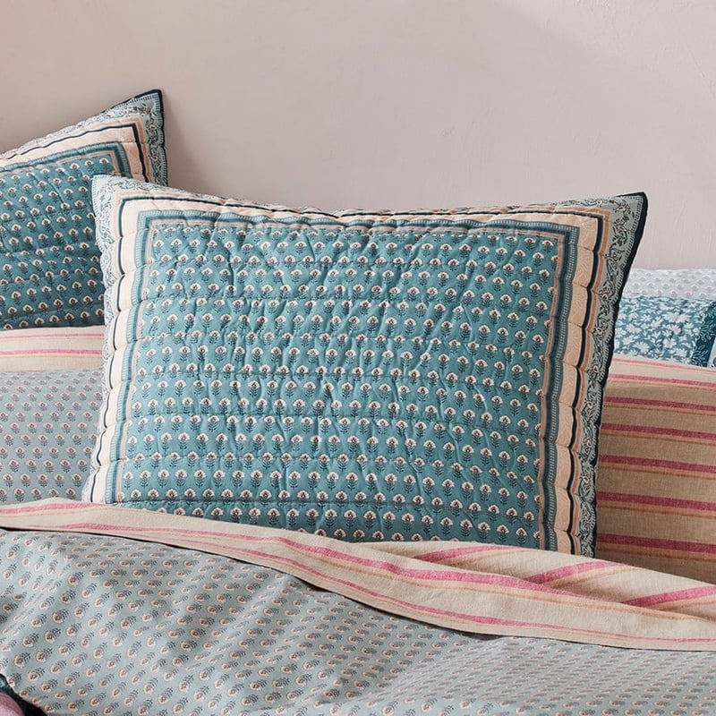 Delhi Quilted Turquoise Quilt Cover Separates