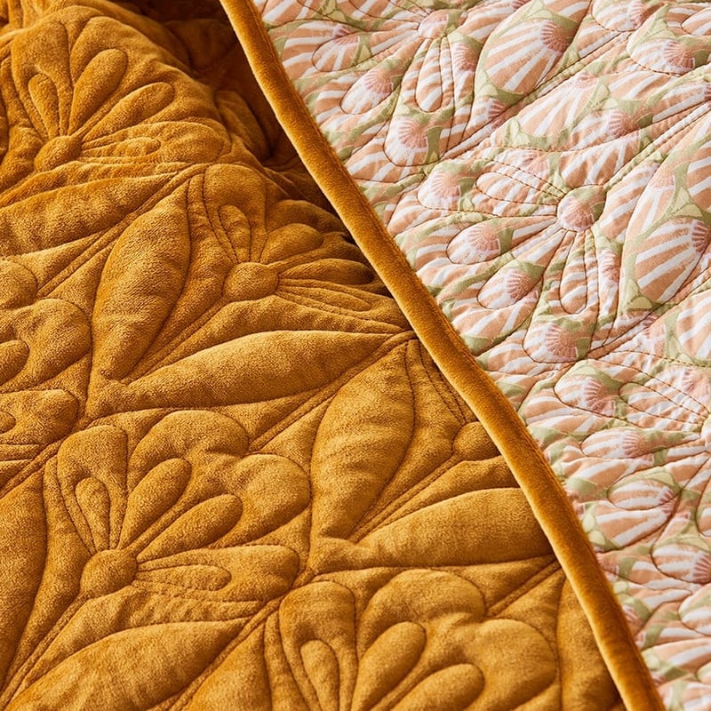 Krisha Gold Quilted Coverlet Separates