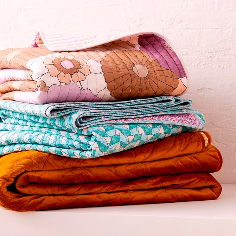 Krisha Gold Quilted Coverlet Separates