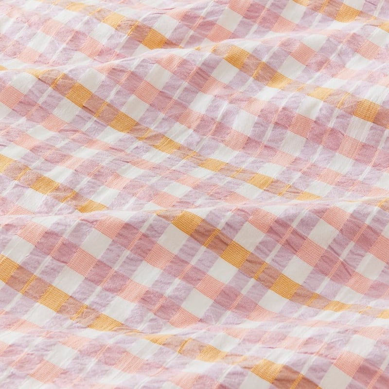Cara Check Soft Lilac Quilt Cover Set + Separates