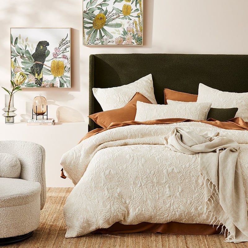 Native Natural Quilted Quilt Cover Separates
