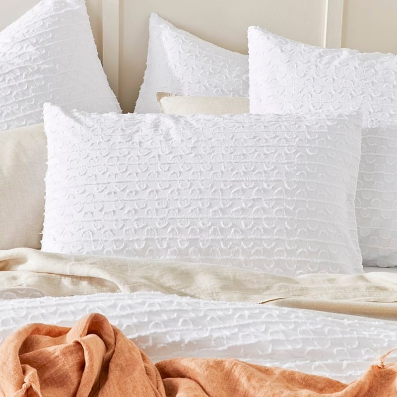 Miley Jacquard White Quilt Cover Set + Separates