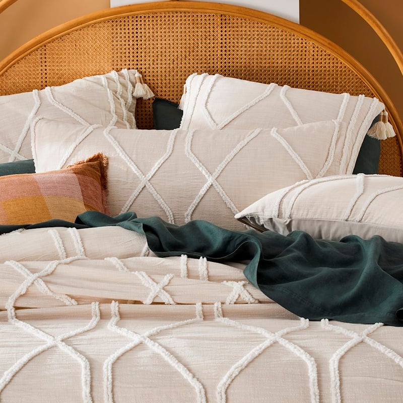 Toro Tufted Natural Quilt Cover Separates