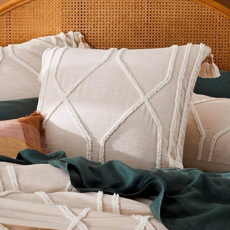 Toro Tufted Natural Quilt Cover Separates