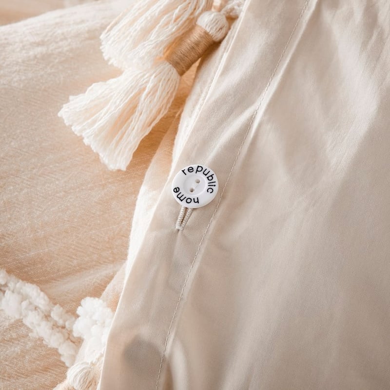 Toro Tufted Natural Quilt Cover Separates