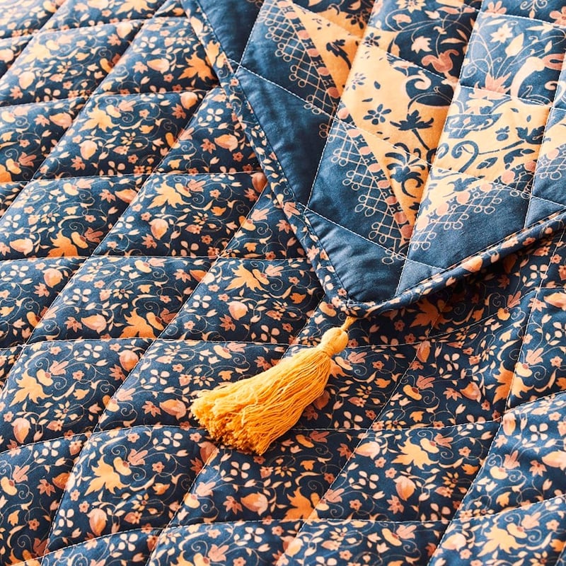 Wandering Folk Dawn Floral Navy Coverlet Separates