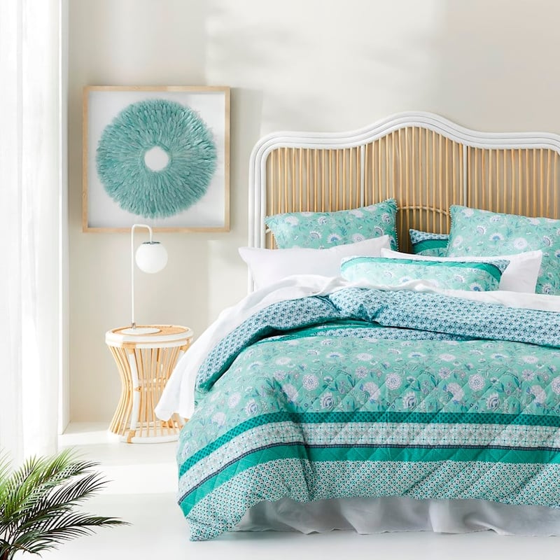 Clara Turquoise Quilted Quilt Cover Separates