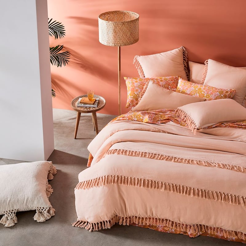 Erin Tassel Dusty Pink Quilt Cover Set + Separates