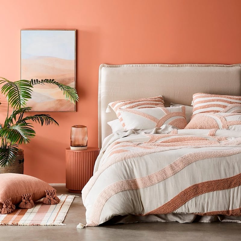 Sunburst Chenille Dusty Peach Quilt Cover Separates