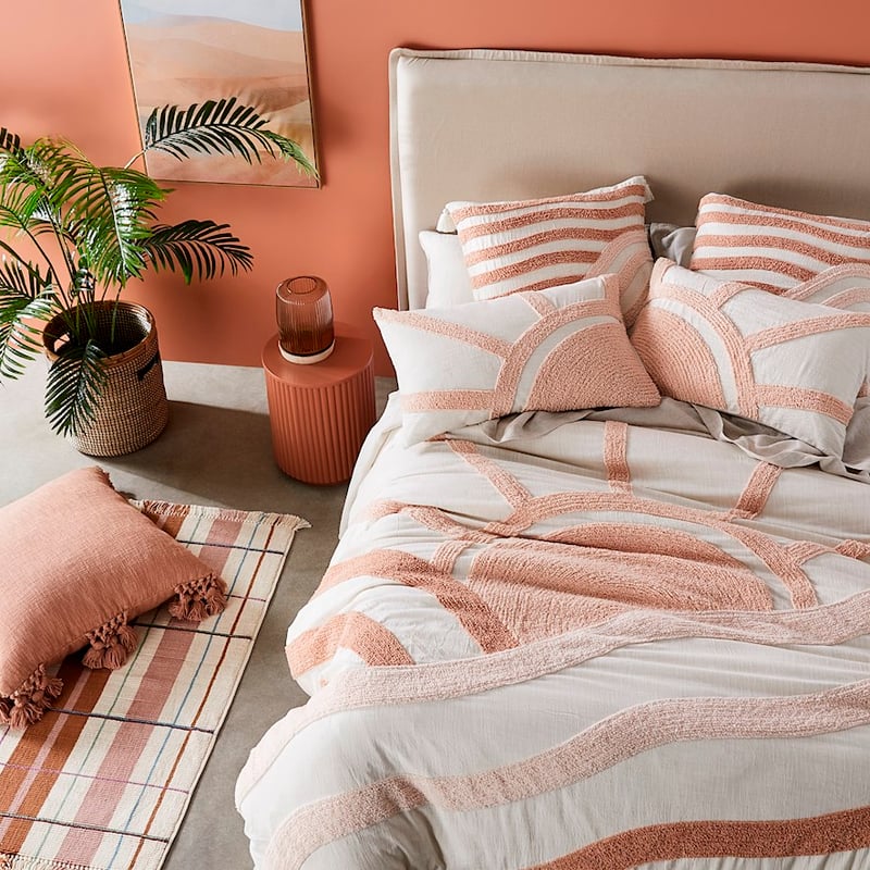 Sunburst Chenille Dusty Peach Quilt Cover Separates