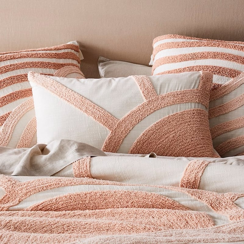 Sunburst Chenille Dusty Peach Quilt Cover Separates