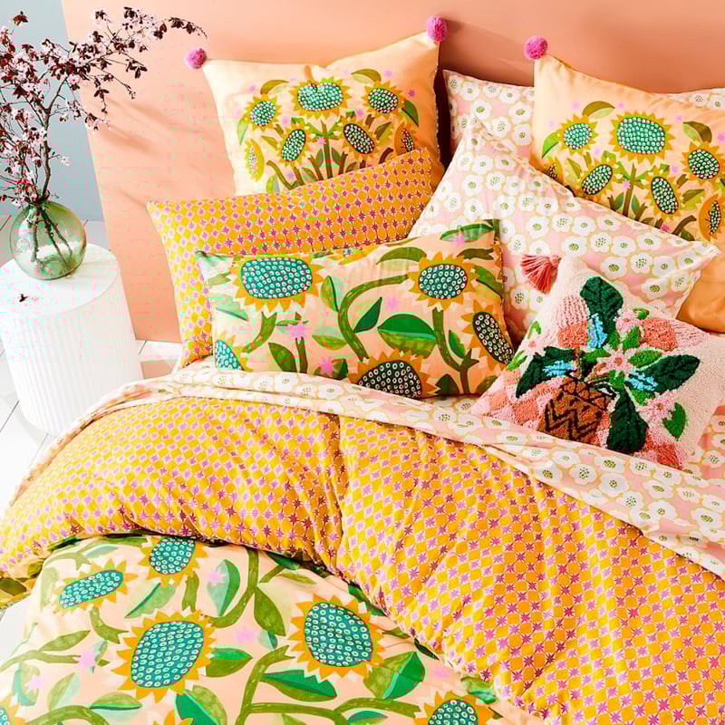 Togetherness Sunchaser Peach Quilt Cover Set + Separates