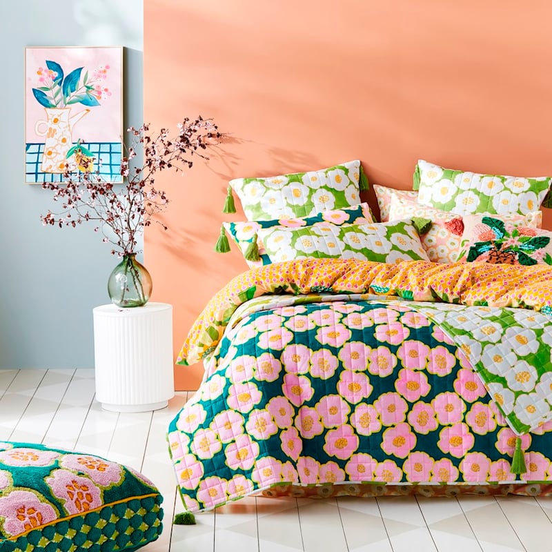 Togetherness Fiore Green Quilted Coverlet Separates