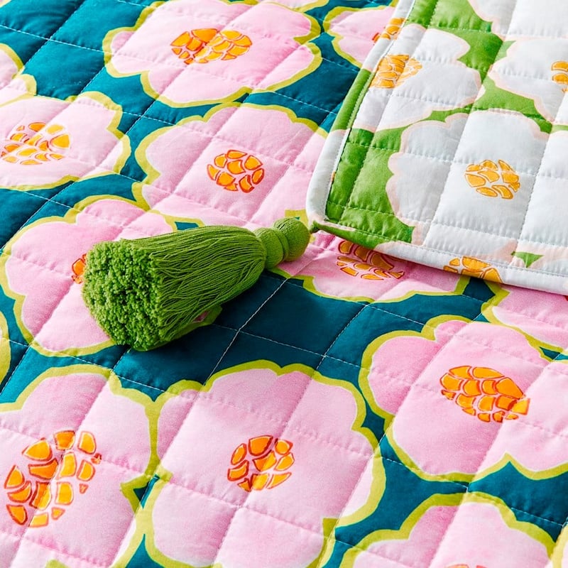 Togetherness Fiore Green Quilted Coverlet Separates