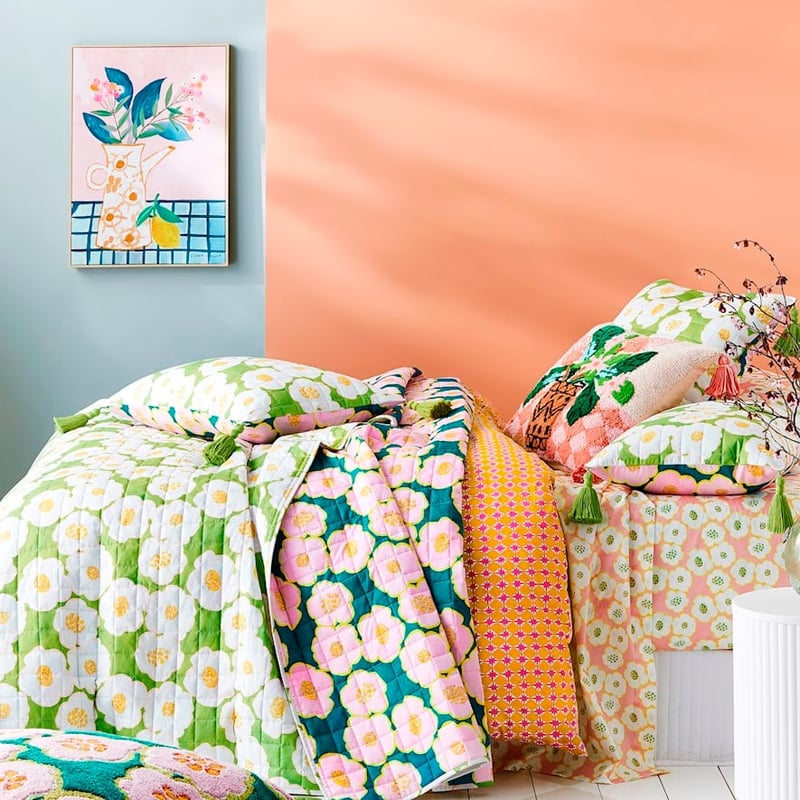 Togetherness Fiore Green Quilted Coverlet Separates