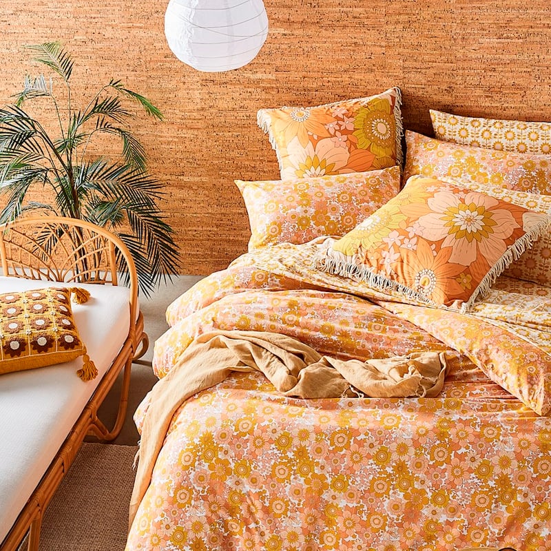 Cynthia Floral Golden Quilt Cover Set + Separates