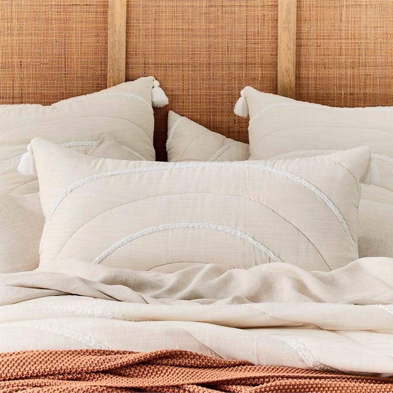 River Tufted Natural Quilted Quilt Cover Separates