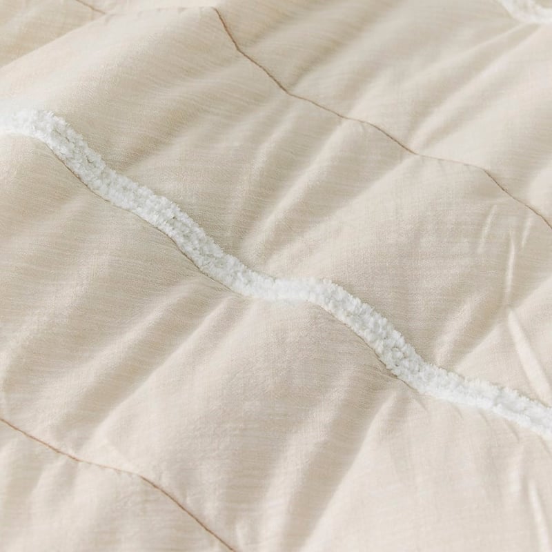 River Tufted Natural Quilted Quilt Cover Separates