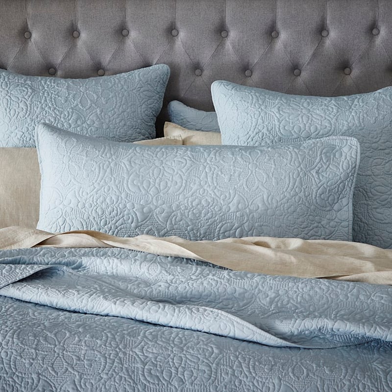 Chloe Ice Blue Quilted Coverlet Separates