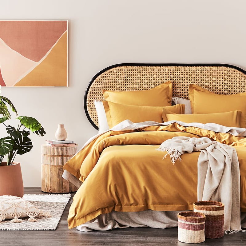 600TC Bamboo Cotton Honey Mustard Quilt Cover Separates