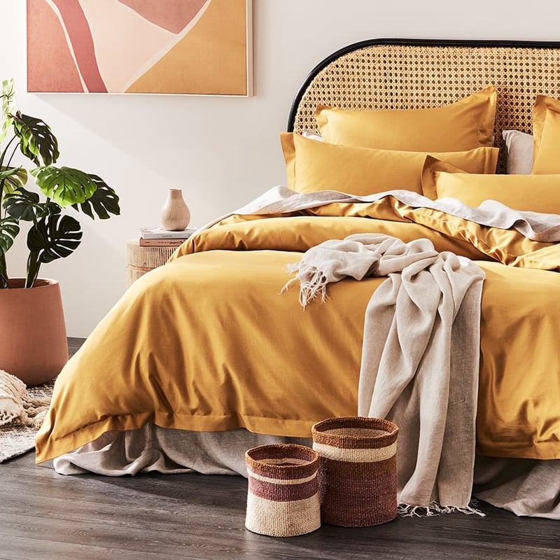 600TC Bamboo Cotton Honey Mustard Quilt Cover Separates