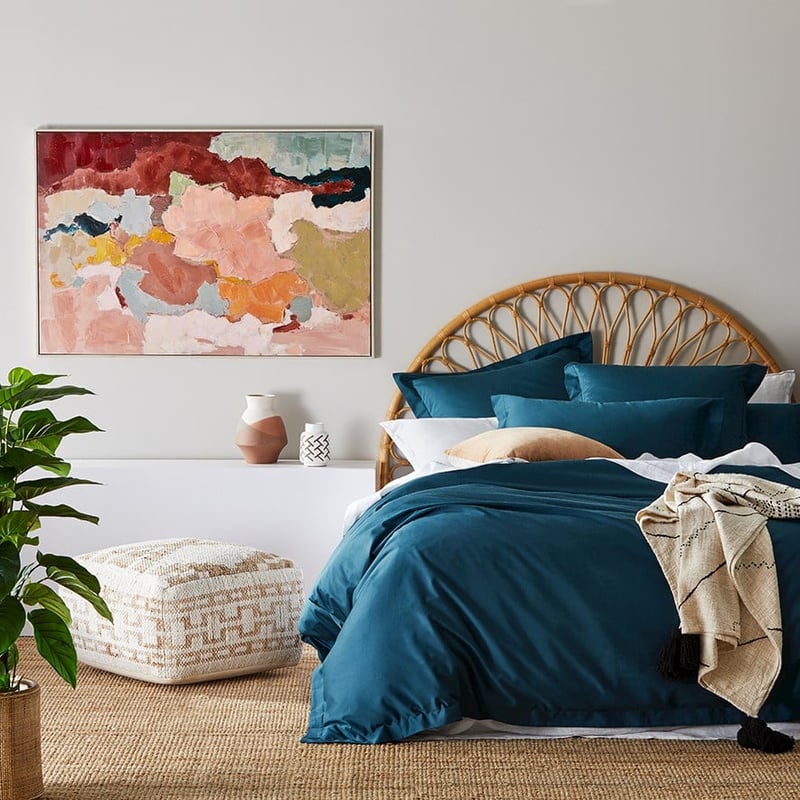 600TC Bamboo Cotton Peacock Quilt Cover Separates