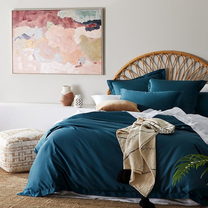 600TC Bamboo Cotton Peacock Quilt Cover Separates