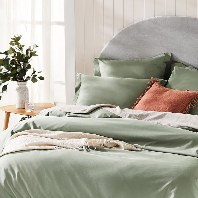 600TC Bamboo Cotton Pistachio Quilt Cover Separates