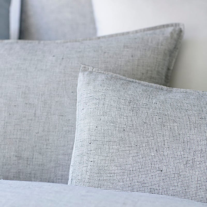 Vintage Washed Linen Check Quilt Cover Separates