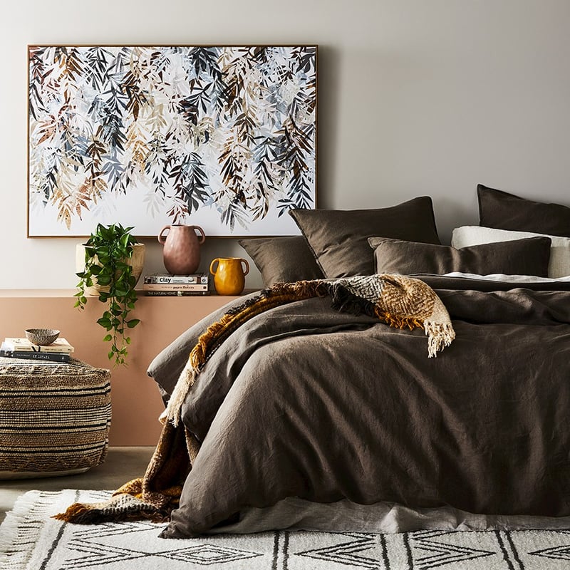 Vintage Washed Linen Cocoa Quilt Cover Separates