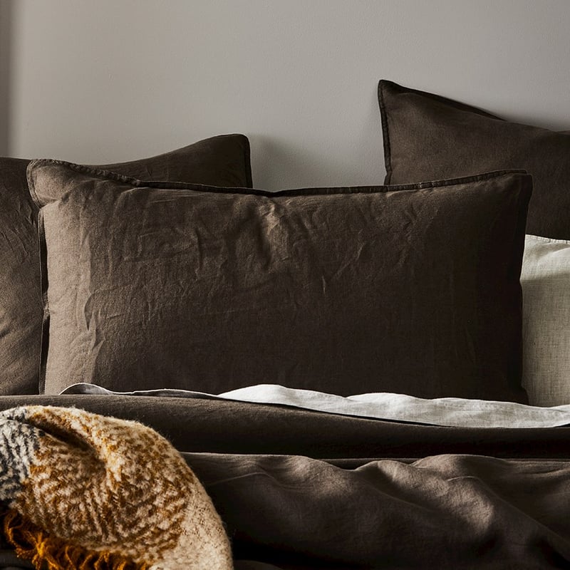 Vintage Washed Linen Cocoa Quilt Cover Separates