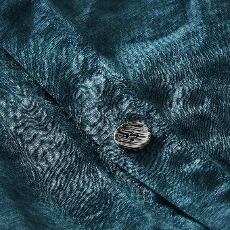 Vintage Washed Linen Deep Teal Quilt Cover Separates