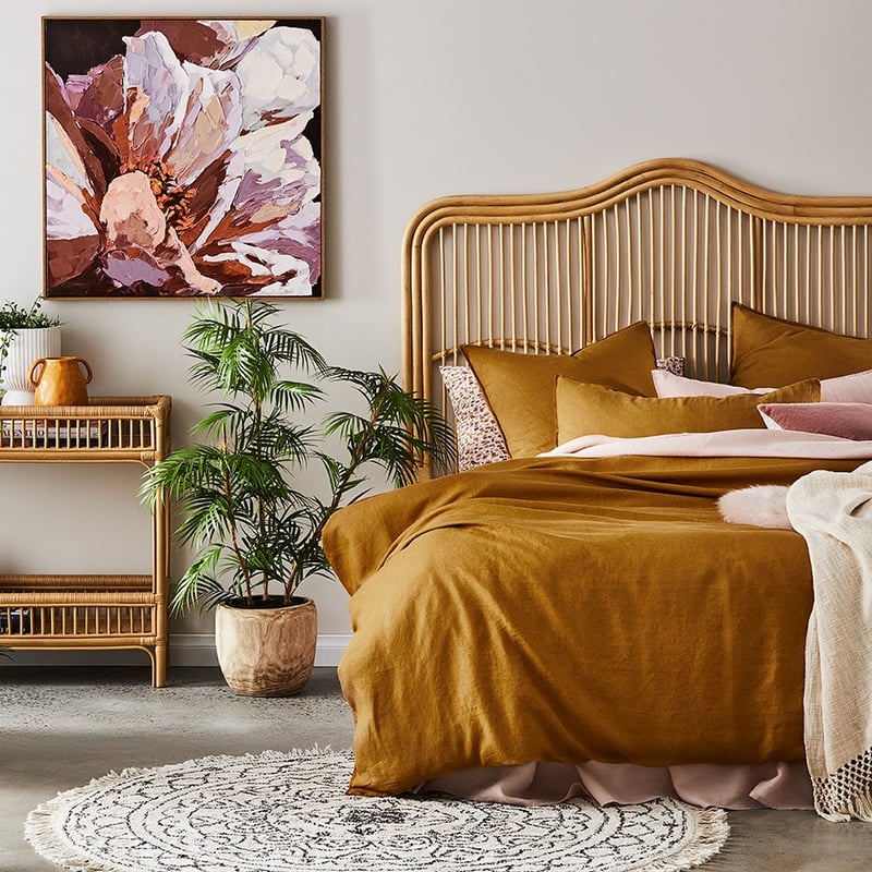 Vintage Washed Linen Dijon Quilt Cover Separates