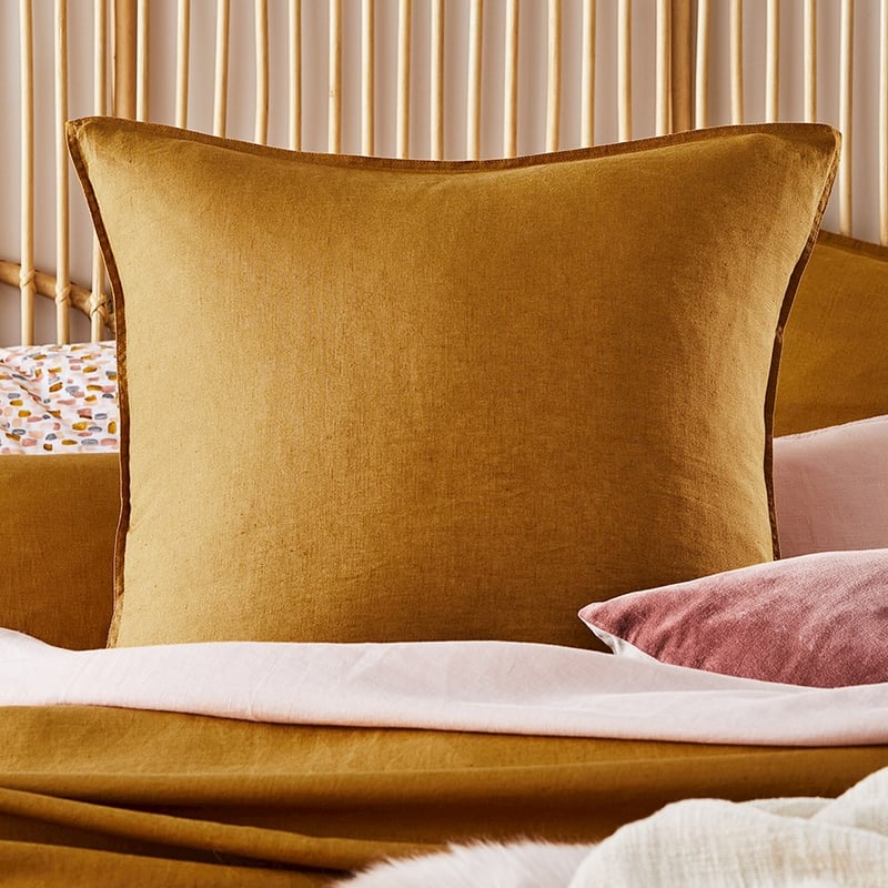 Vintage Washed Linen Dijon Quilt Cover Separates