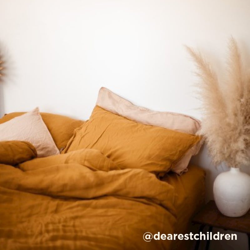 Vintage Washed Linen Dijon Quilt Cover Separates