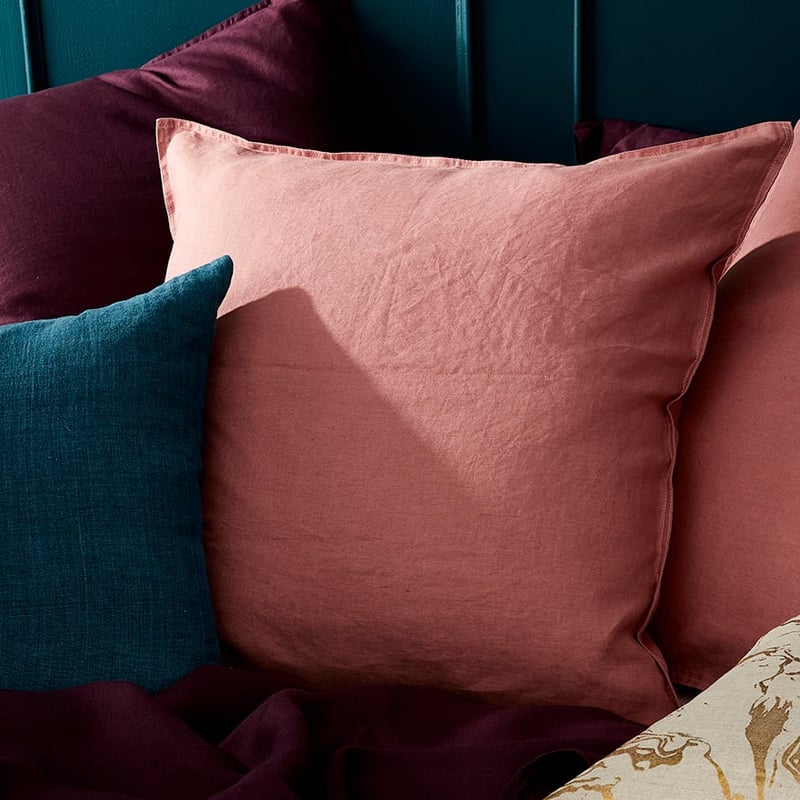 Vintage Washed Linen Dusty Rose Quilt Cover Separates