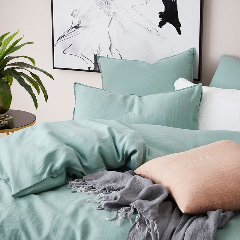 Vintage Washed Linen Fern Quilt Cover Separates