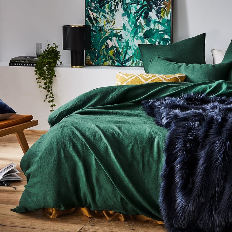 Vintage Washed Linen Ivy Quilt Cover Separates