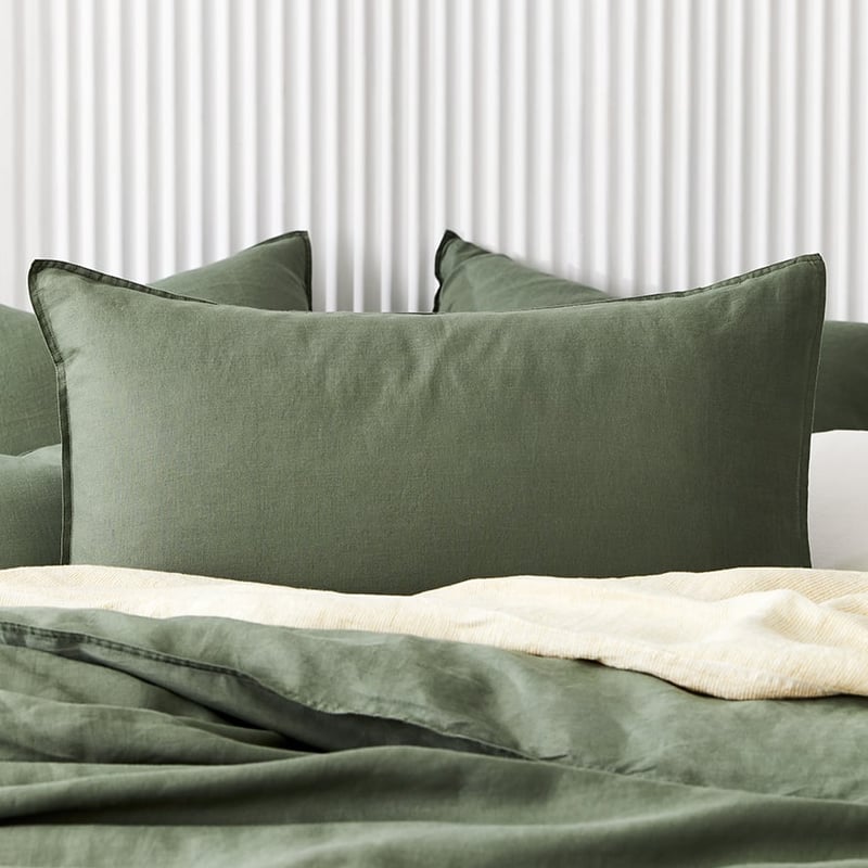 Vintage Washed Linen Khaki Quilt Cover Separates