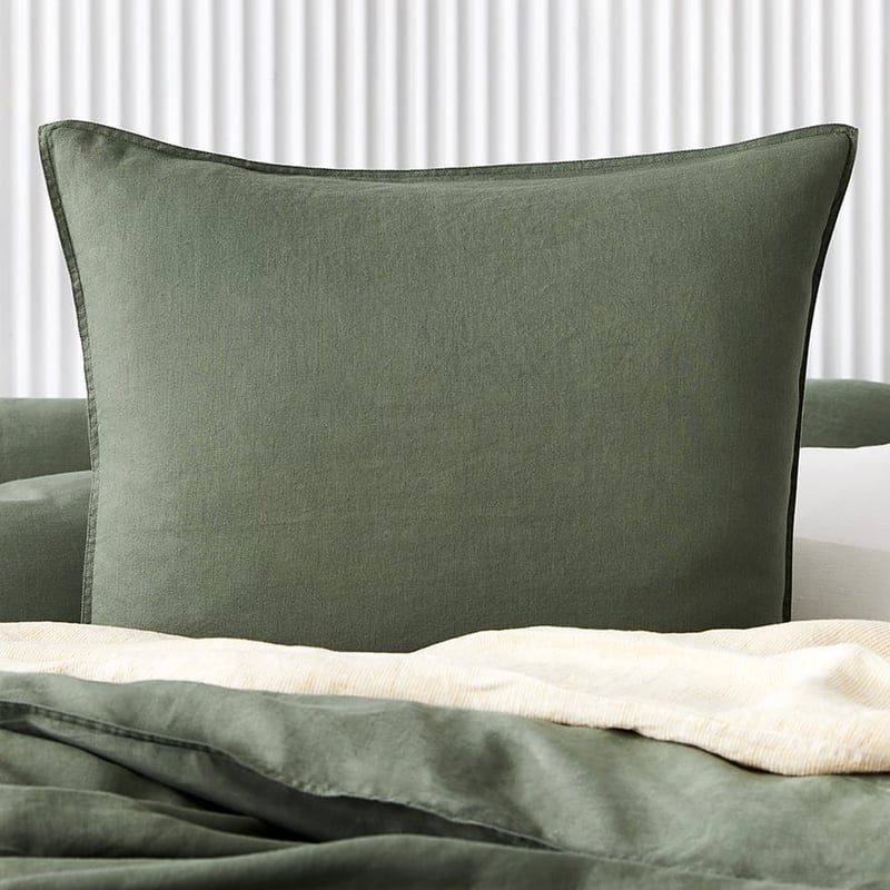 Vintage Washed Linen Khaki Quilt Cover Separates