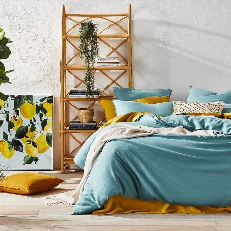 Vintage Washed Linen Marine Quilt Cover Separates