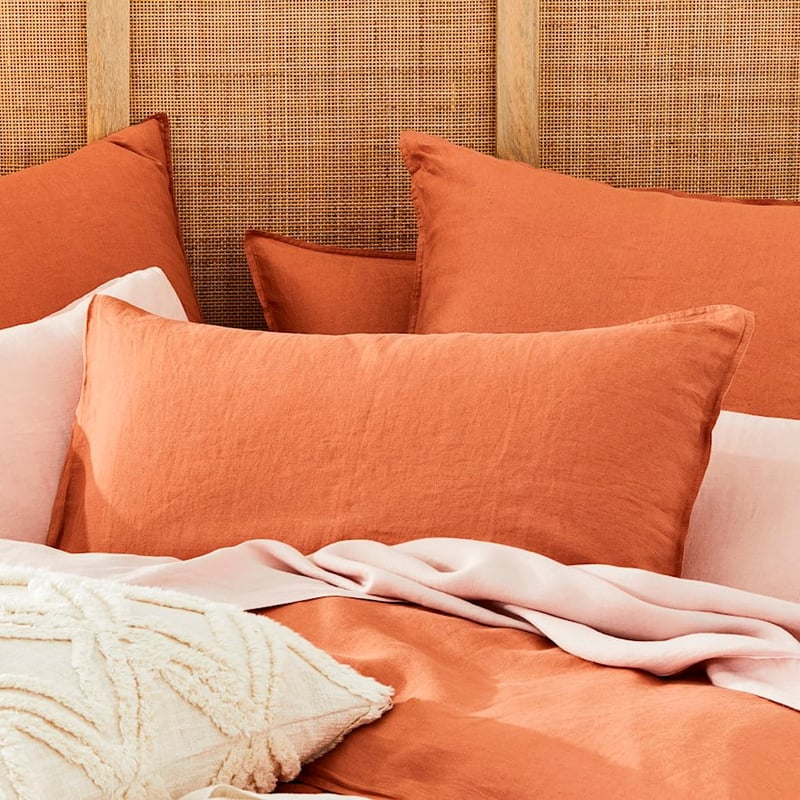 Vintage Washed Linen Brick Quilt Cover Separates