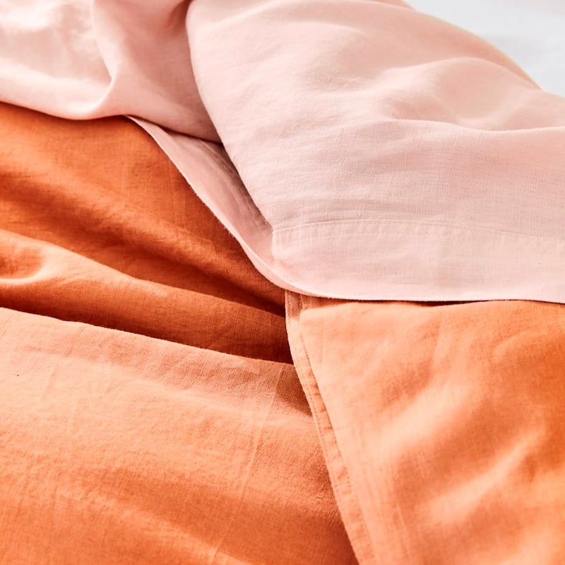 Vintage Washed Linen Brick Quilt Cover Separates