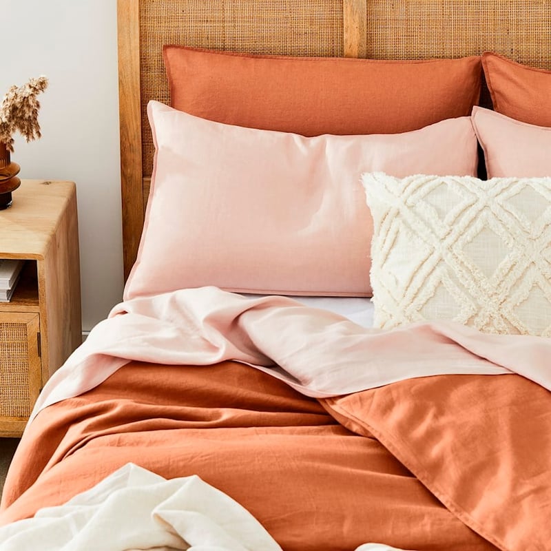 Vintage Washed Linen Brick Quilt Cover Separates