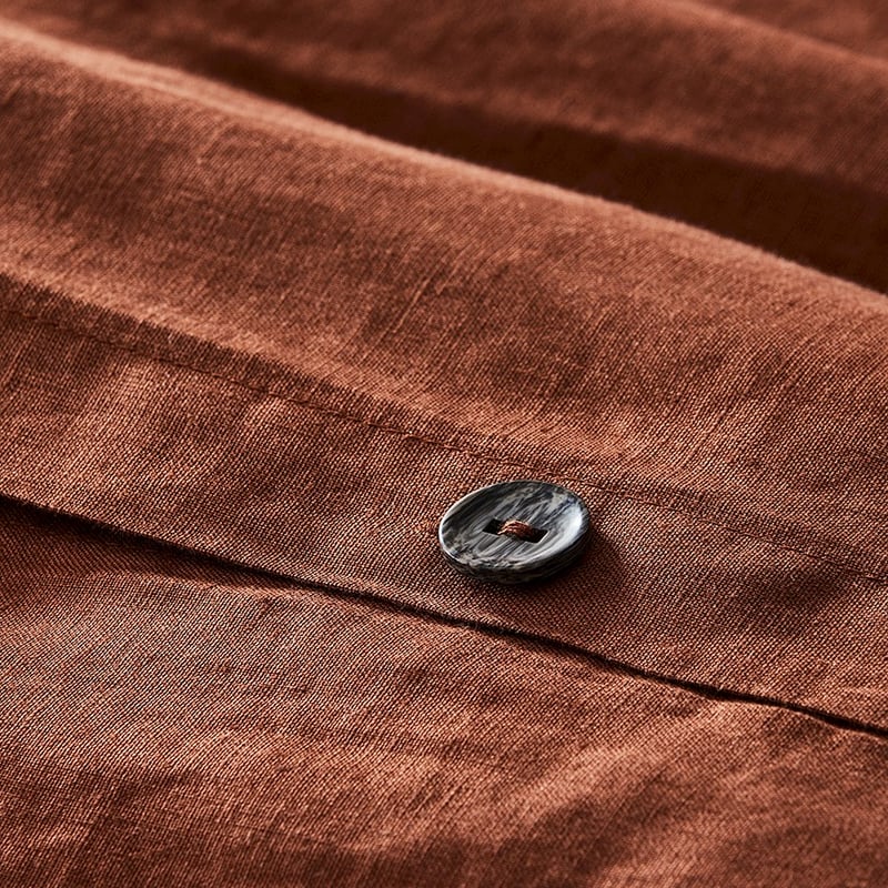 Vintage Washed Linen Paprika Quilt Cover Separates