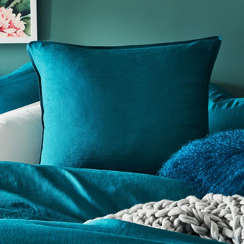 Vintage Washed Linen Peacock Quilt Cover Separates