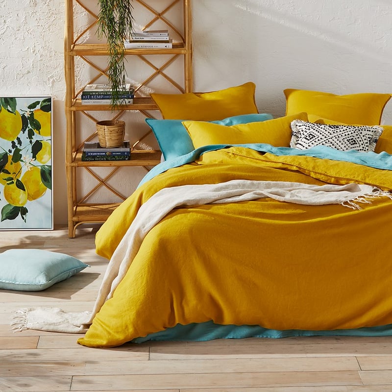 Vintage Washed Linen Sunflower Quilt Cover Separates