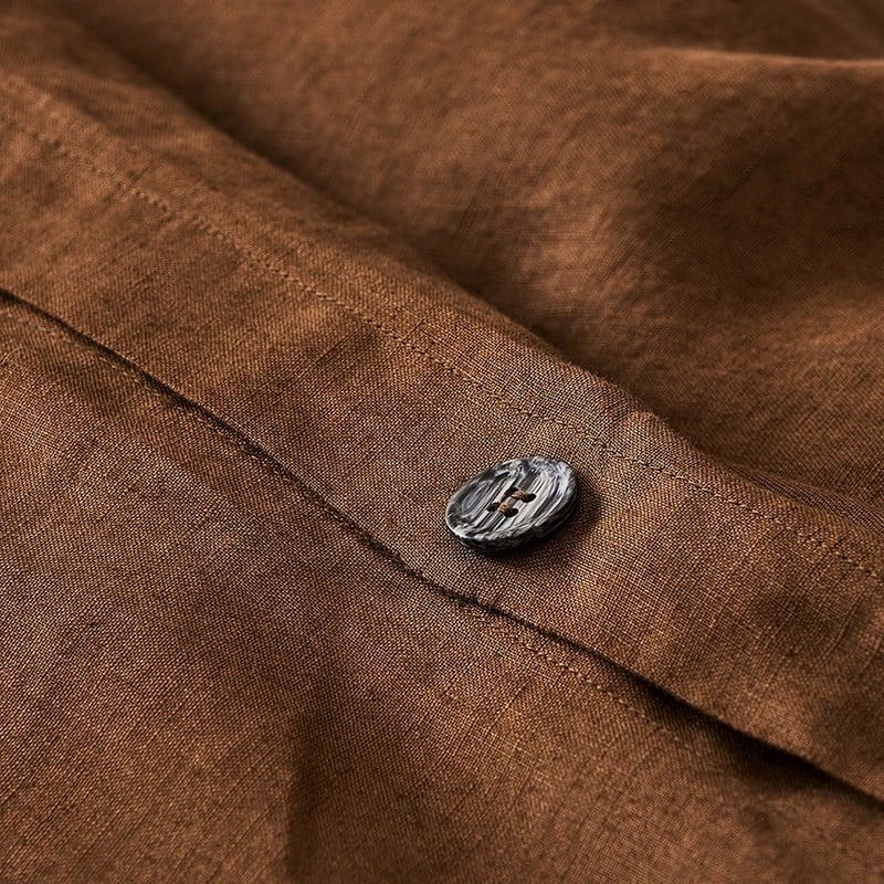 Vintage Washed Linen Tobacco Quilt Cover Separates